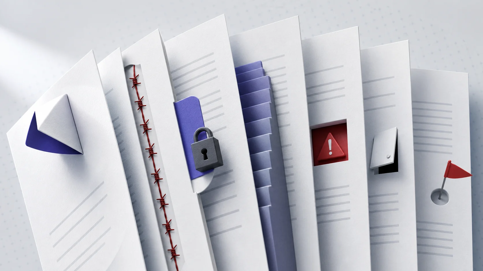 Contract pages revealing hidden locks, traps, barbed clauses, and warning flags